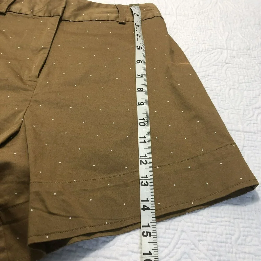 Danielle Bernstein Shorts Polka Dot High-Waisted Size 0 Brown & White Womens